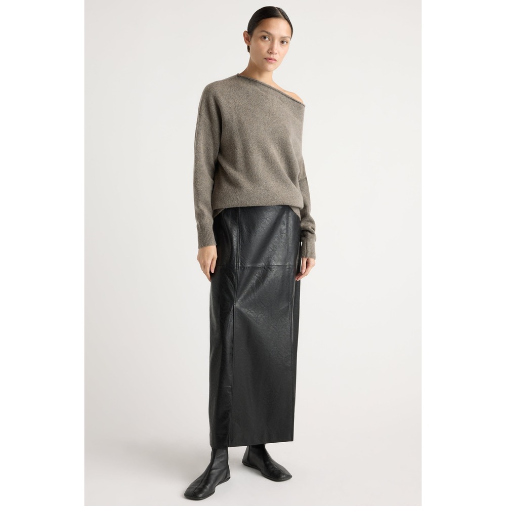 Modern Citizen Rama Front-Vent Vegan Leather Skirt Size MBlack / M - Picture 2 of 3